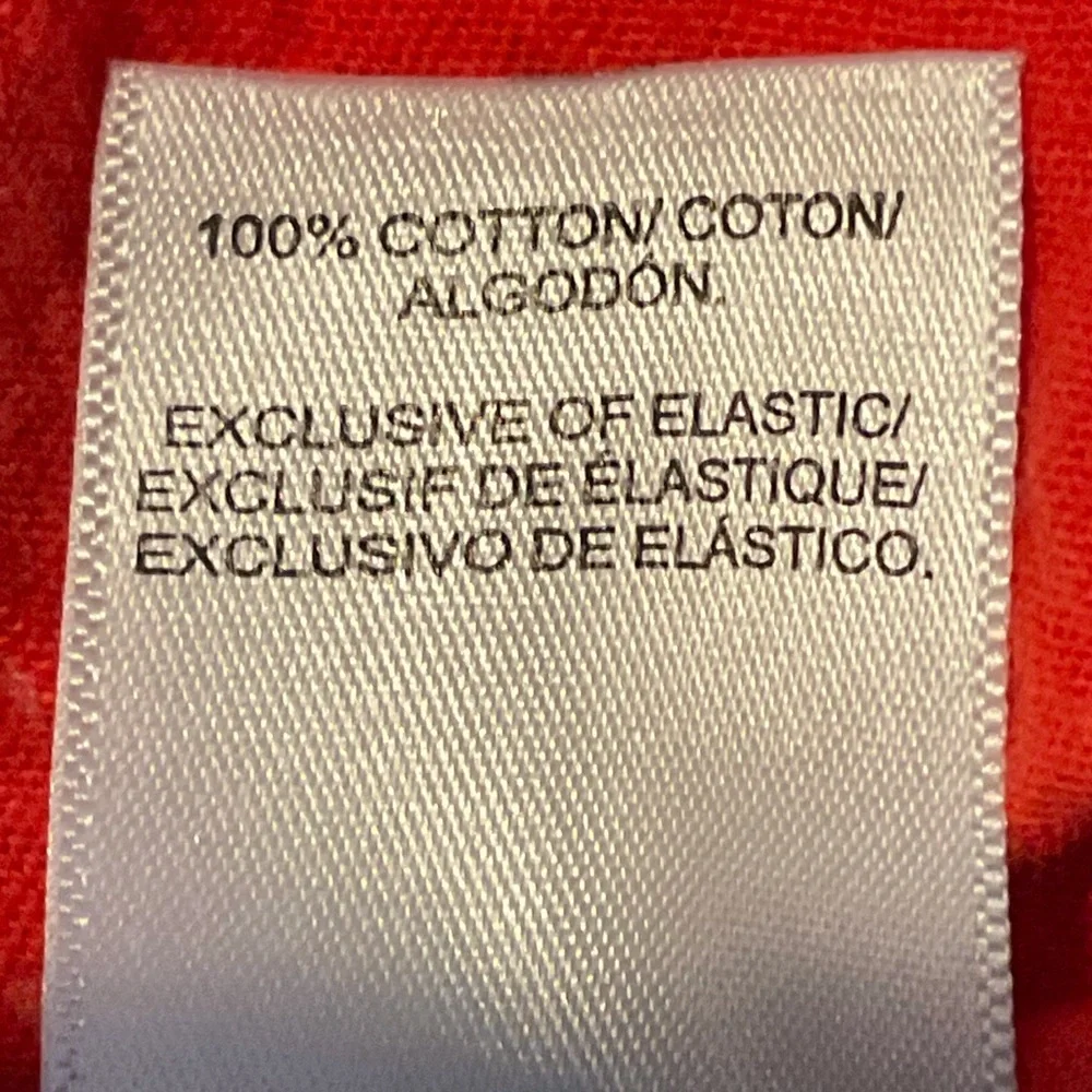 Lucky Brand Red Floral Smocked Blouse Short Sleeve Ruffle Neck Sz L - Picture 6 of 7